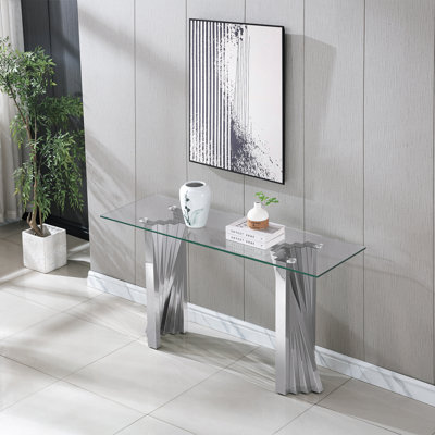 Glass Top Console Table