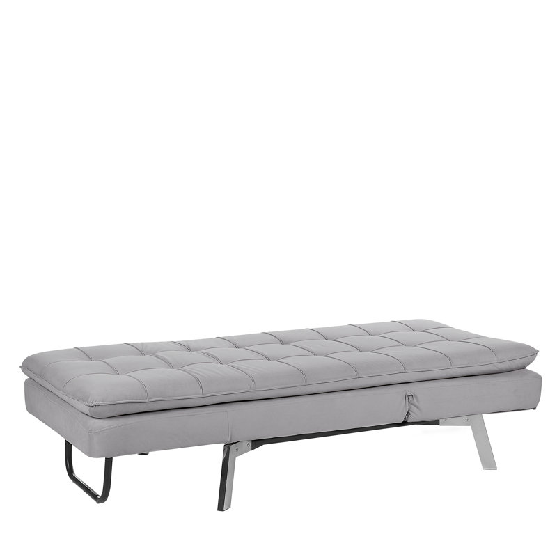 Eirenne Velvet Chaise Lounge, Light Grey