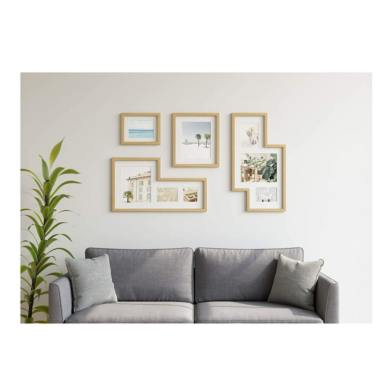 Natural Wood Gallery Picture Frame Set of 4