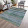 Machine Washable Indoor/Outdoor Xhevrie Teal Rug