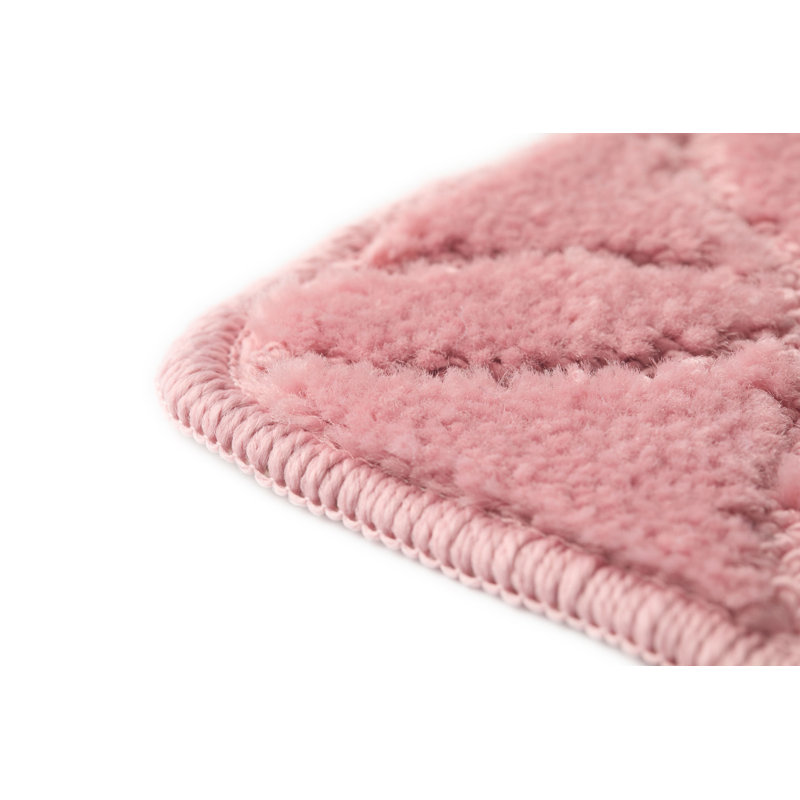 Loletha 2 Piece Set Rectangle Bath Mat, Pink