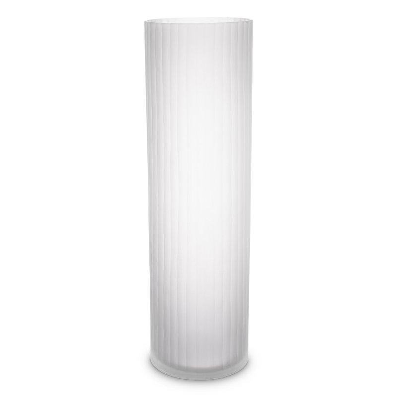 Vase de table en verre soufflé à la main Haight, Blanc givré, H 28,54 po x l 8,46 po x P 8,46 po