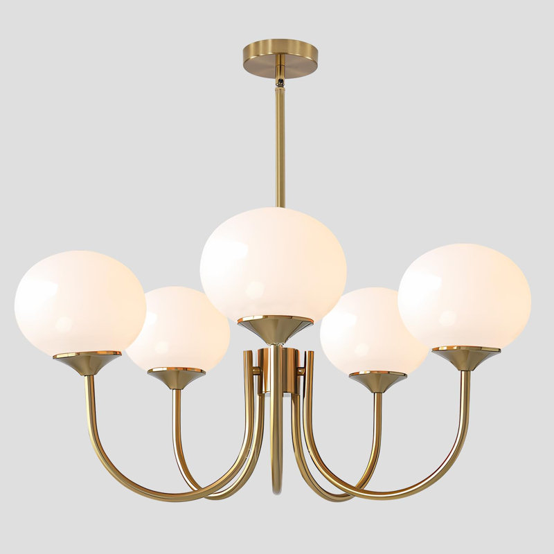 Lustre blanc sphérique moderne à 5 lumières Spoutnik