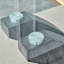 Hergen  63" Modern Rectangular Tempered Glass Dining Table with Pedestal Base