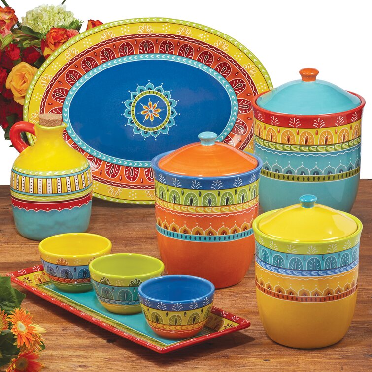 Valencia Colorful Ceramic Kitchen Canister Set