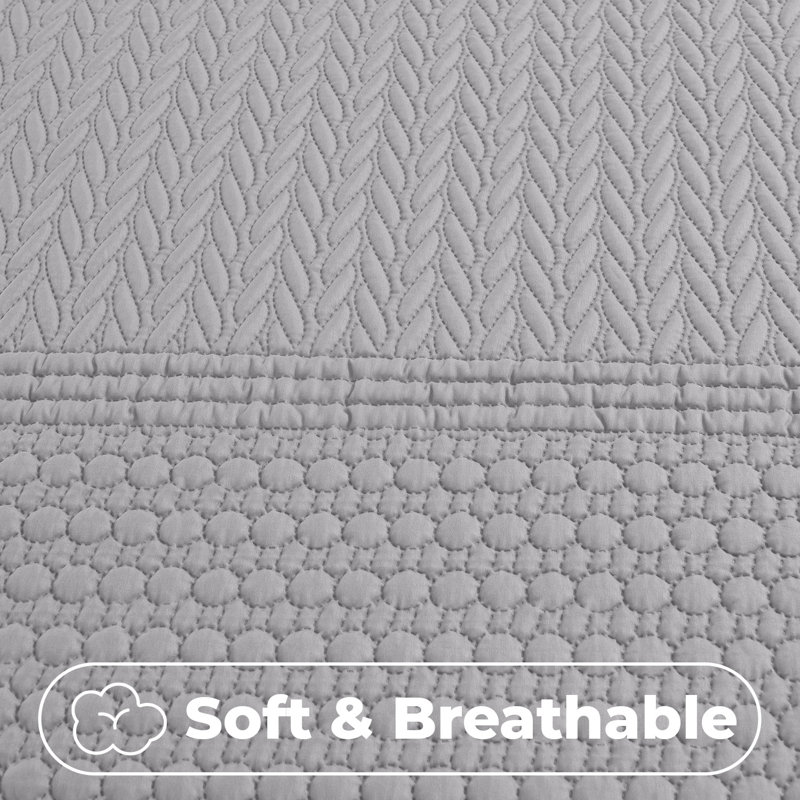 3D Embossed Allover Pattern Paloma Duvet Set, 2, Grey, Single Duvet Cover Set