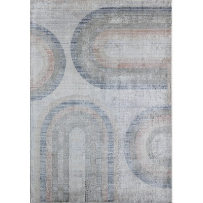 Tapis rétro en étain clair Juliette