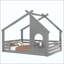 Lit sur pied en bois avec toit, fenêtre et tablette intégrée, lit à profil bas Montessori, aucun sommier requis-1148591664-1148591671