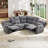 Watertown 7 - Piece Modern and Overstuffed Soft Breathable Fabric Manual Reclining Sectional