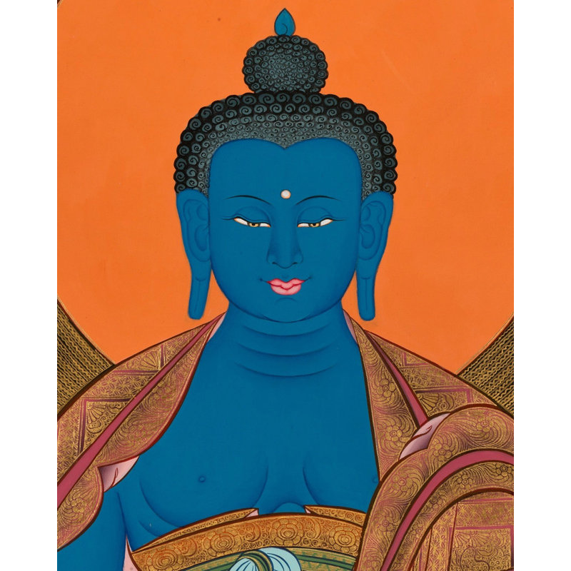 Bouddha de la médecine Thangka (Thangka sans brocart)