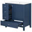 Meuble-lavabo 30 po avec lavabo, une armoire et trois tiroirs, panneau de bois massif et panneau de fibres à densité moyenne, bleu
