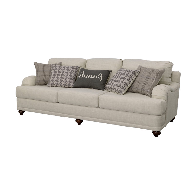 Canapé à accoudoirs encastrés 90,6 po Aspenson, Tissu gris