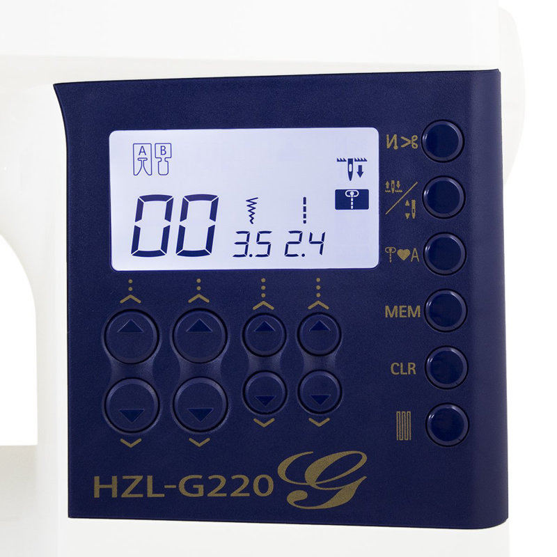 Machine à coudre et à piquer Jaki HZL-G120, Blanc / bleu