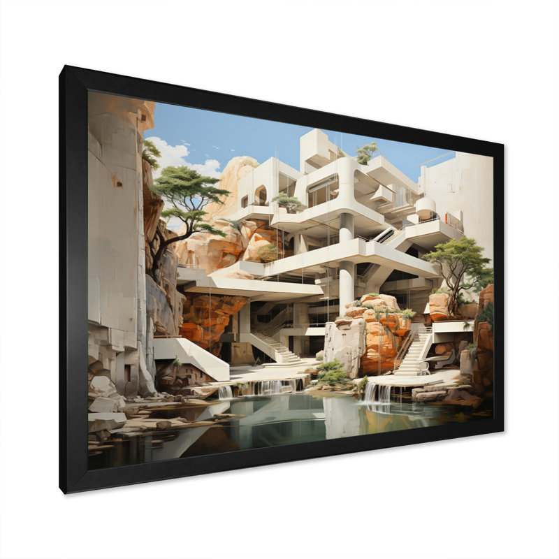 Dam Structural Symphony Architectural - Dams Canvas Prints, Cadre simple noir, H 16 po x l 32 po x P 1 po