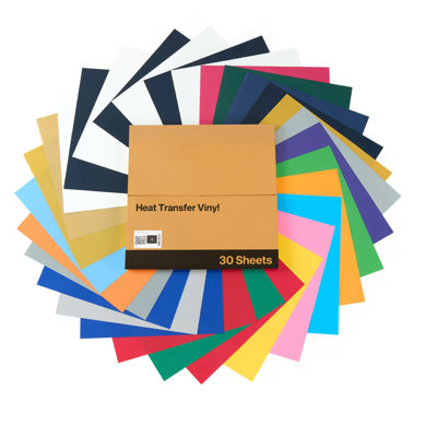 Heat Transfer Vinyl HTV Iron On Vinyl Bundle 30 Pack 12 X 12 In Multicolor