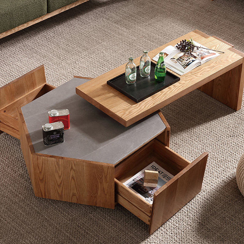Simple log wind combination coffee table