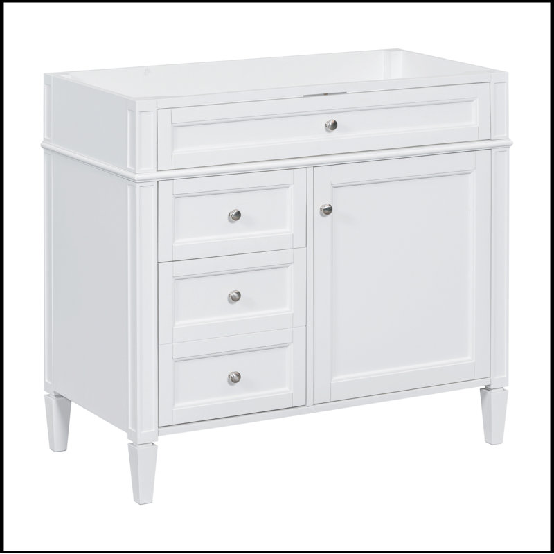 Meuble-lavabo de salle de bain 36 po sans lavabo supérieur 36 po avec 2 tiroirs, Blanc