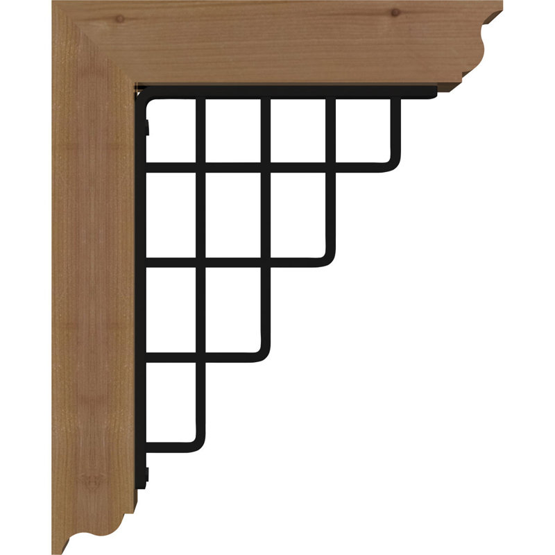 Support de fer traditionnel 4 po Diane, H 14 po x P 11 1/2 po, Cèdre rouge de l'Ouest l 3 1/2 po x T 2 po (lisse