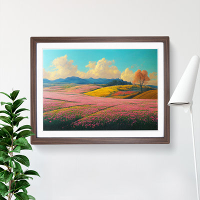 Spring Landscape Meadow - Framed Print
