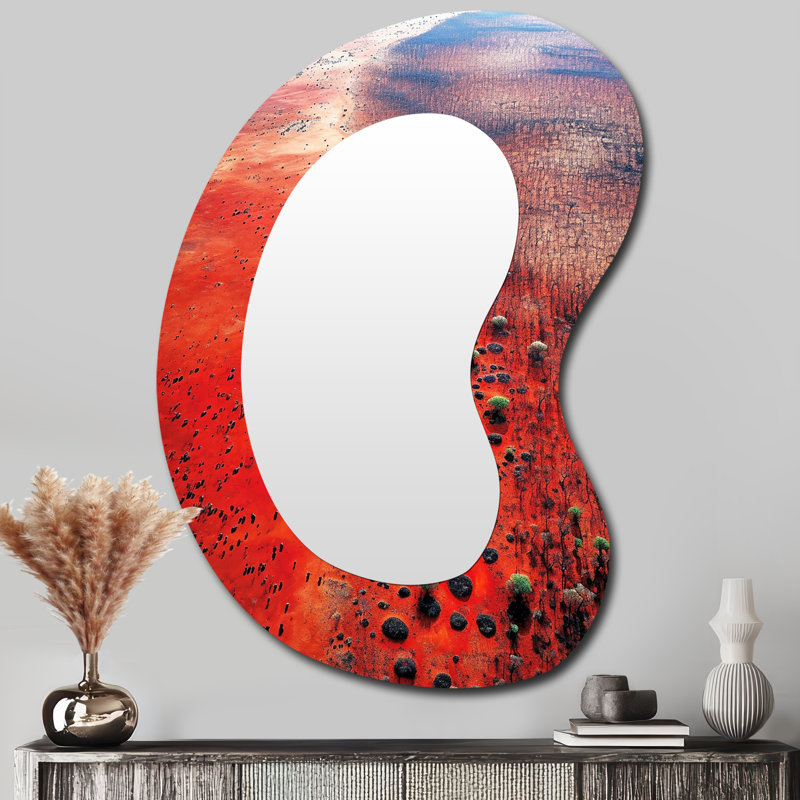 Grand miroir mural asymétrique traditionnel, 39 po x 28 po