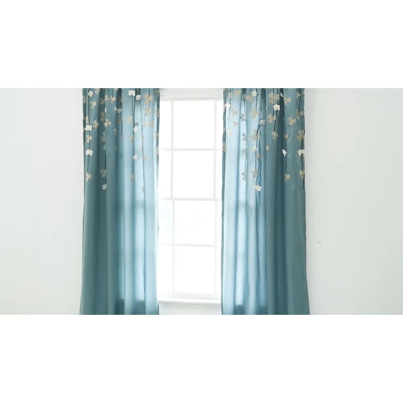 Ivory and Purple Faux Silk Light-Filtering Window Panel