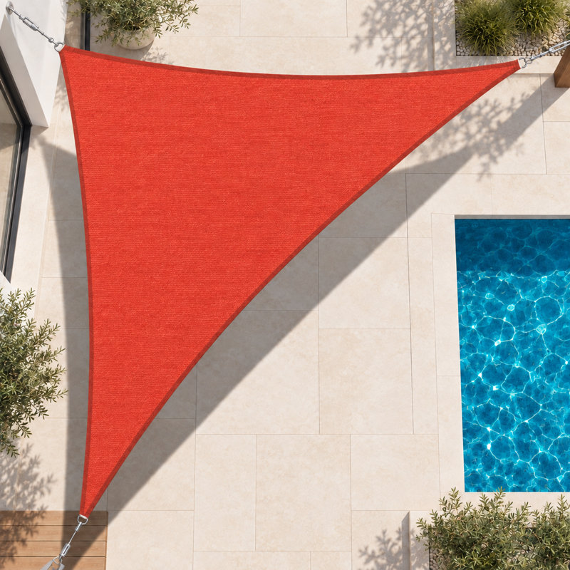 Toile d'ombrage triangulaire Colourtree avec trousse de quincaillerie d'installation, 14 pi x 14 pi x 14 pi, Rouge