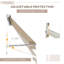 Pare-soleil rétractable pour balcon et patio, accoudoir rabattable de 6 pi, protection, aluminium robuste, blanc crème
