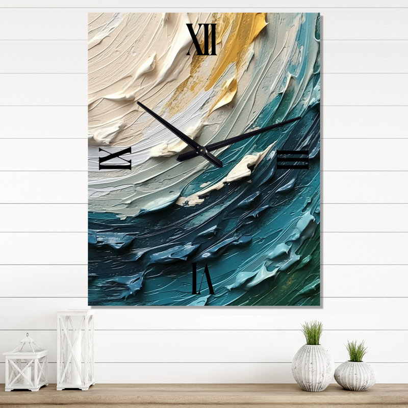 Horloge murale Teal Cream, Petit