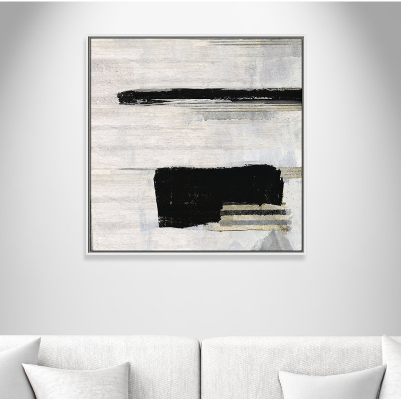 «La Bande II» par Sally Swatland, Cadre flottant blanc, H 31,5 po x l 31,5 po