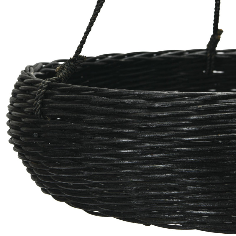 Panier suspendu en rotin tissé à la main avec support en corde de jute