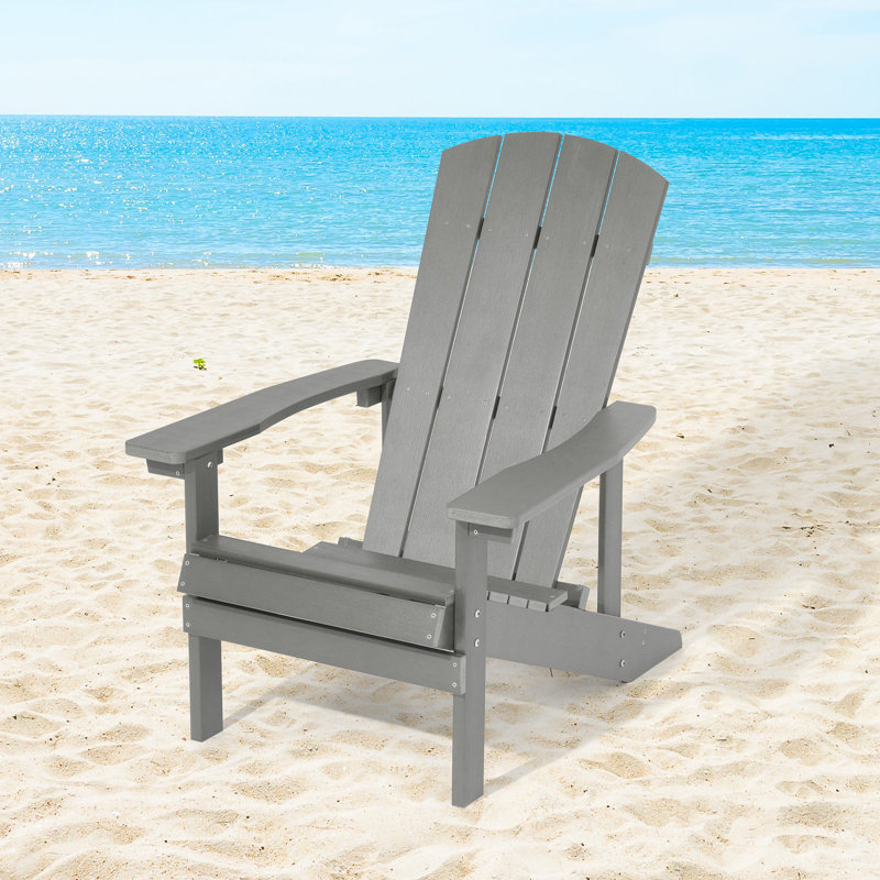 Chaise Adirondack en plastique Armenio, Gris clair