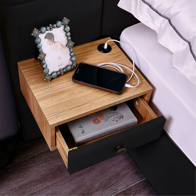 Lit plateforme tapissier hydraulique en velours avec 2 tablettes, 2 lampes de lecture et port USB, Noir