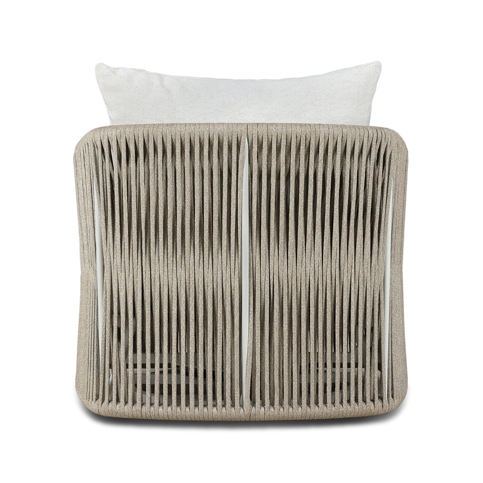 Nashira Swivel Outdoor Lounge Chair, Alessi Linen, Ivory Rope