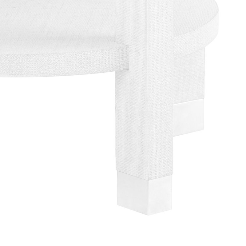 Claudette End Table, White, White