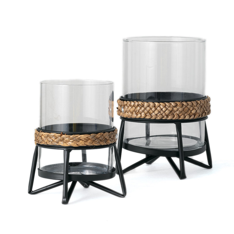 Ensemble d'ouragan en verre 2 pièces