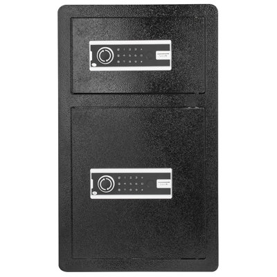 4.5 Cu.ft Safe Box, Double Door, Black, Key Lock & Password, , 3mm Thick Door Plate, 5 Solid Bolts, Dual Alarm, 3 Unlock Methods, Height Adjustable Shelf, Led For Storing Valuables Like Cash,
