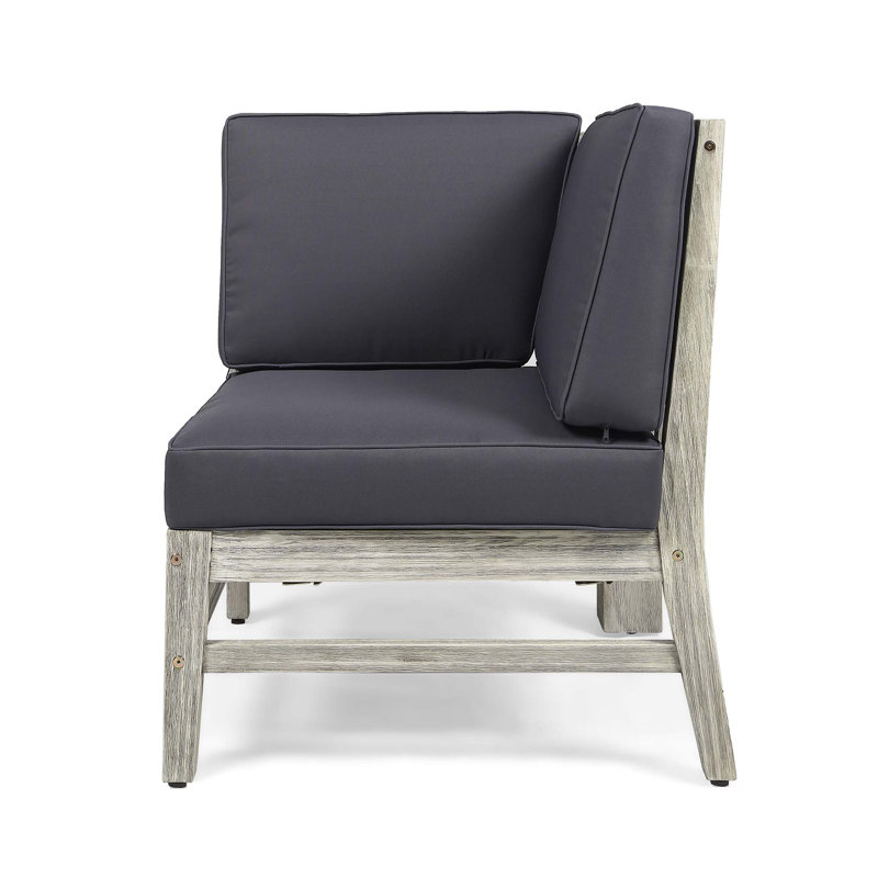 Chaise de coin Perla, Gris, Gris foncé