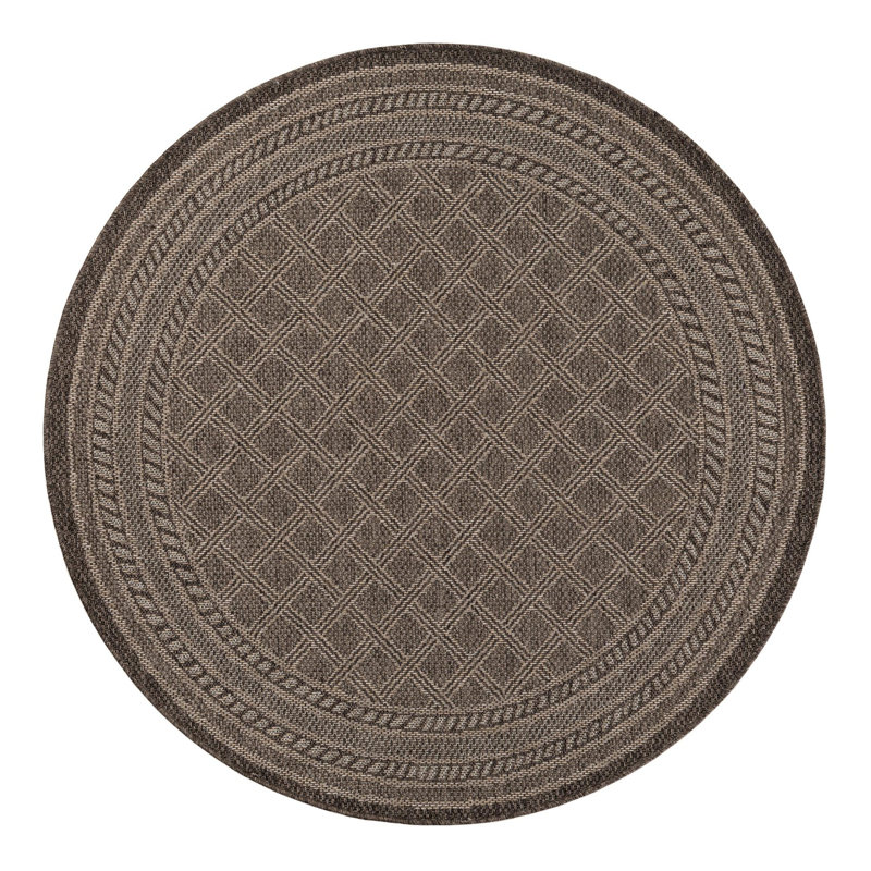 Indoor/Outdoor Trellis Area Rug, Round 5'1"