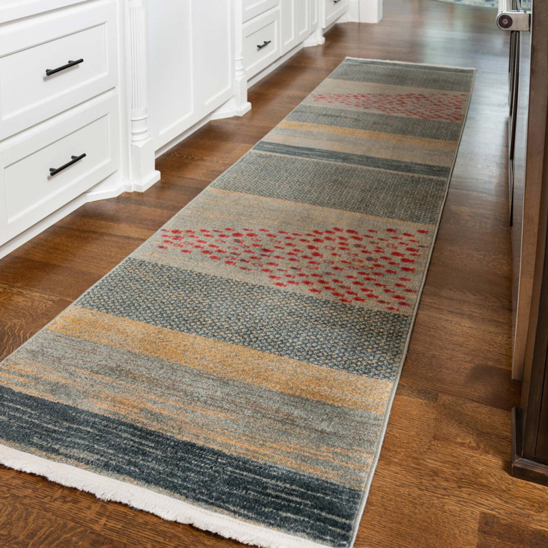 Abrigail Blue/Red/Beige Rug, Runner 2' x 8'