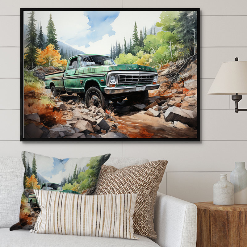 Camionnette Offroad Adventures III - impression, Cadre flottant noir, H 12 po x l 20 po x P 1 po