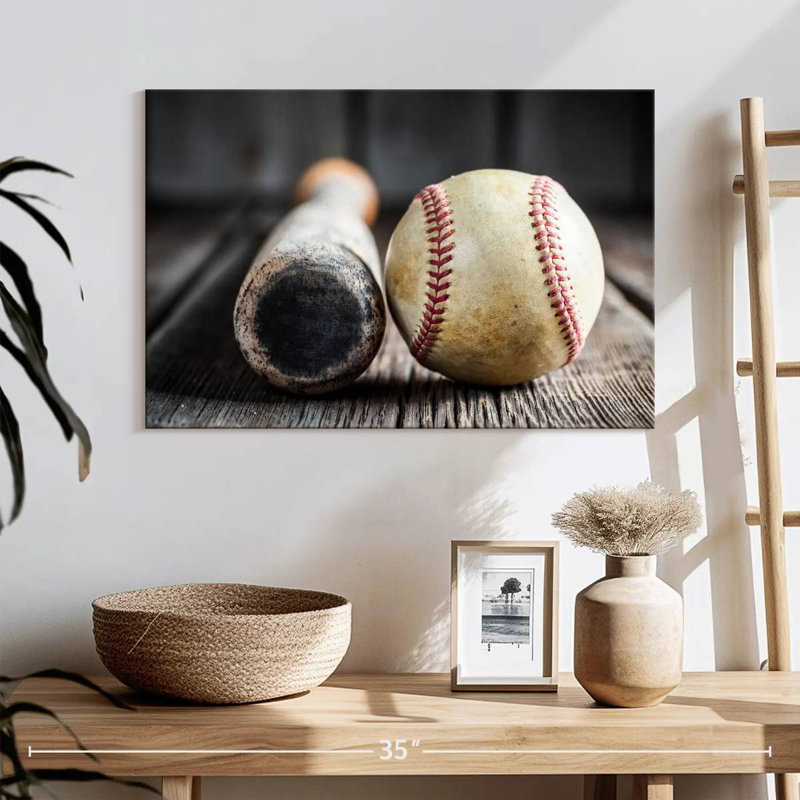 Sireci Bat And Baseball, 8" H x 12" W