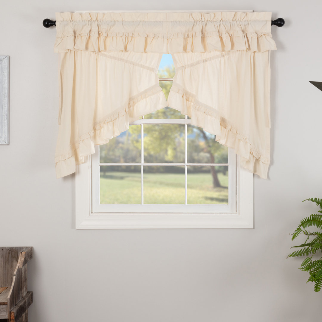 Grantville Solid Color Cotton 72" Window Valance (Set of 2) August Grove® 