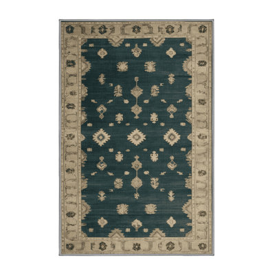 Machine Washable Overdyed Green Area Rug
