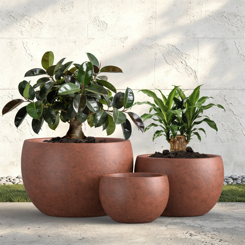 Pot à fleurs en béton 3 pièces Gibson, Ciment