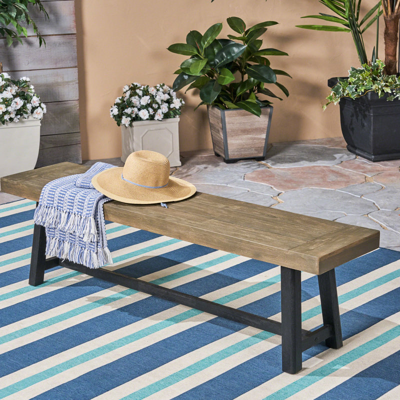 Banc en bois gris Sandblast