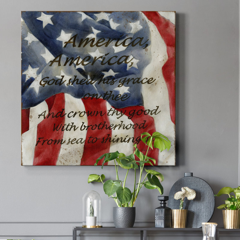 America - Wrapped Canvas Print, 32" H x 32" W x 1" D