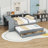 Daybed with Trundle, Storage Drawers, Side Shelves and Desk-1842123940-1842123942