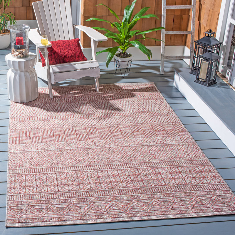 Tapis d'intérieur / extérieur Kirkersville Performance Southwestern, Rectangle 4 pi x 5 pi 7 po