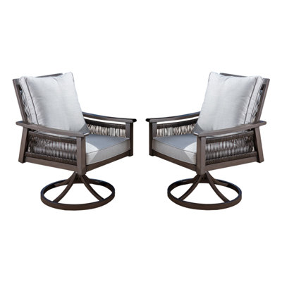 Fauteuil de patio pivotant avec coussin Arati