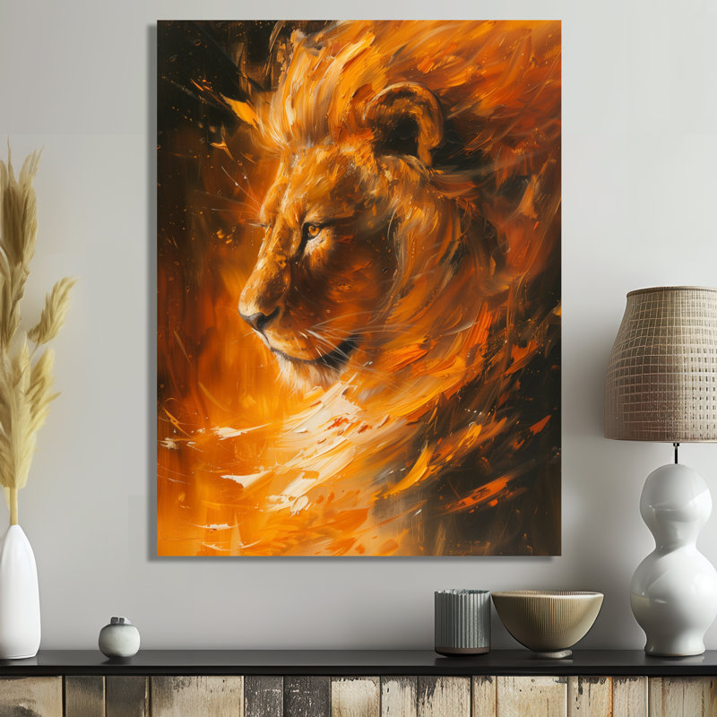 Jaune, noir, astrologie, cosmique, Courage, Leo - Astronomie, impression d'art mural Leo, Toile tendue